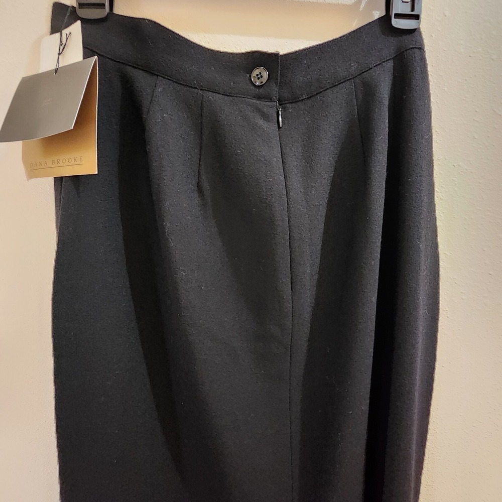 Vintage Dana Brooke Black Wool Pencil Maxi Tube Skirt Secretary Classic NWT 10 - Picture 9 of 13